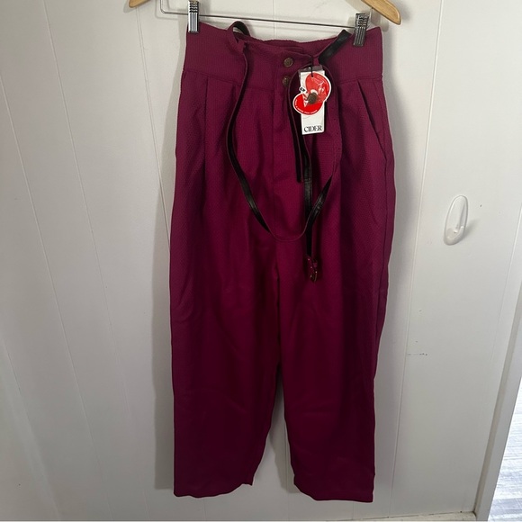 Cider Red Relaxed Trousers with High Waist - Picture 1 of 4